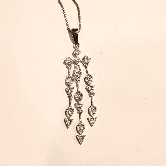 925 Sterling Silver Necklace Chain Cross Pendant - Picture 11 of 11
